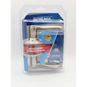 Schlage Broadway Entry Door Lever Keyed Satin Nickel  F51 V FLA 619